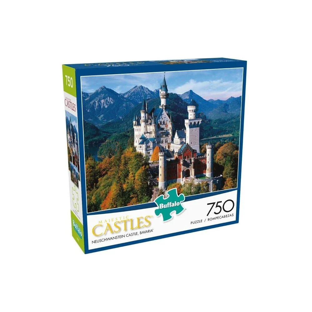 Majestic Castles Neuschwanstein Castle 750 Piece Puzzle | Buffalo | Complete
